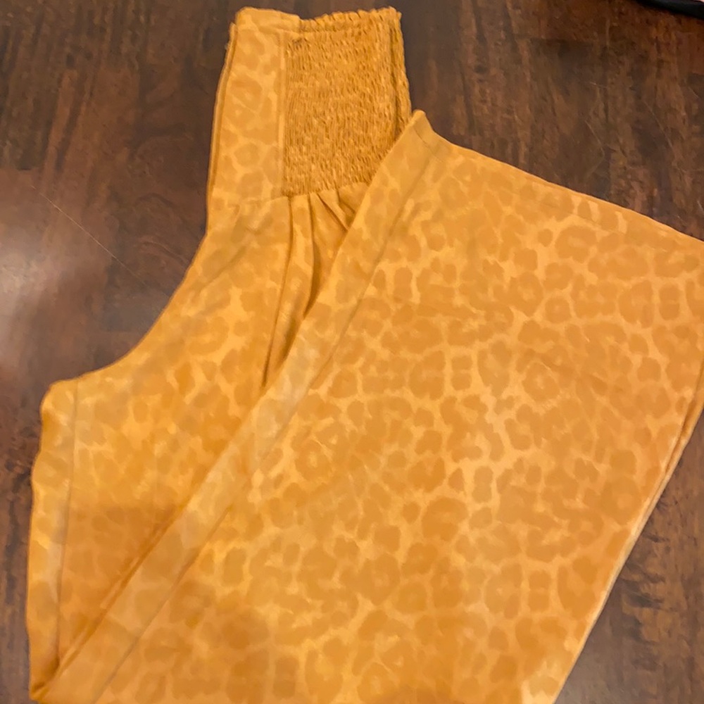 Leopard wide leg pants